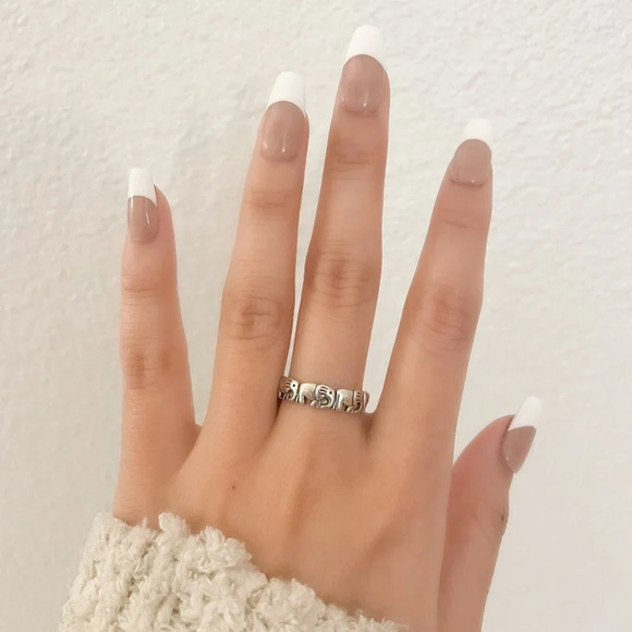 925 Sterling Silver Elephant Ring Stackable Ring Band Minimalist Ring - Picture 3 of 10